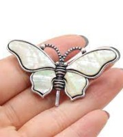 Shell Butterfly Insect Brooch Pin