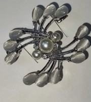 Moonstone Silver Pin Brooch