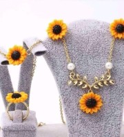 Sunflower Pendant Necklace 4pcs