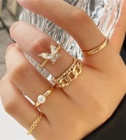 Verious Design Metal Finger Ring 5 pcs