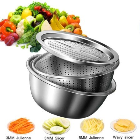 3 In 1 Vegetable Cutter with Drain Basket