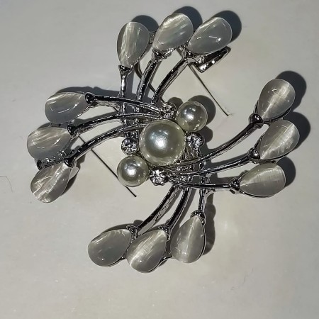 Moonstone Silver Pin Brooch