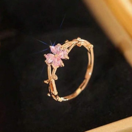 Crystal Four Leaf Finger Ring