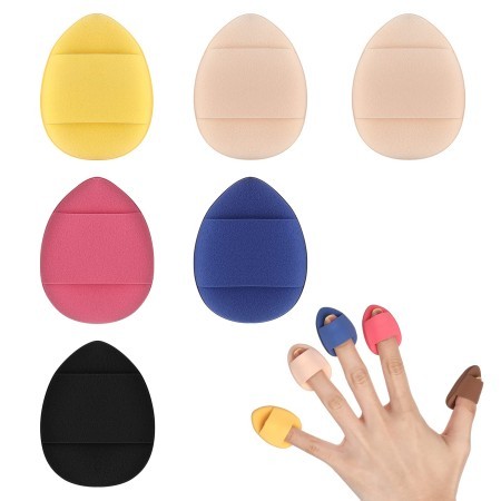 Multi color mini finger makeup puff 5 pcs